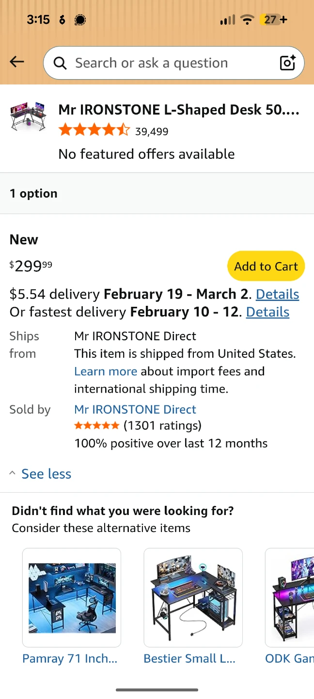 Mr. Ironstone L-Shaped Corner Desk + Monitor Stand - photo 4