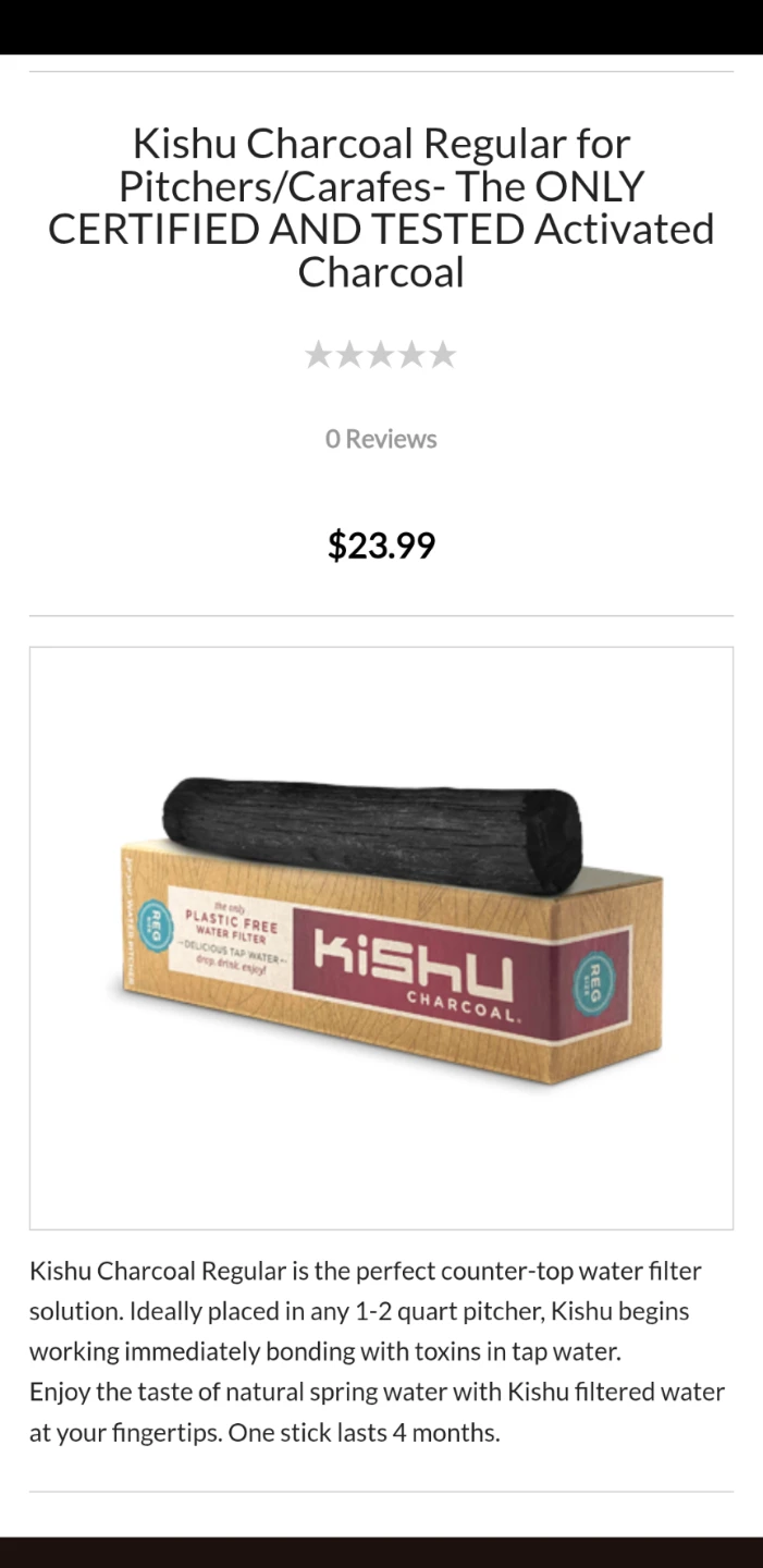 Kishu Charcoal Regular Water Filter Stick for Pitchers - photo 5