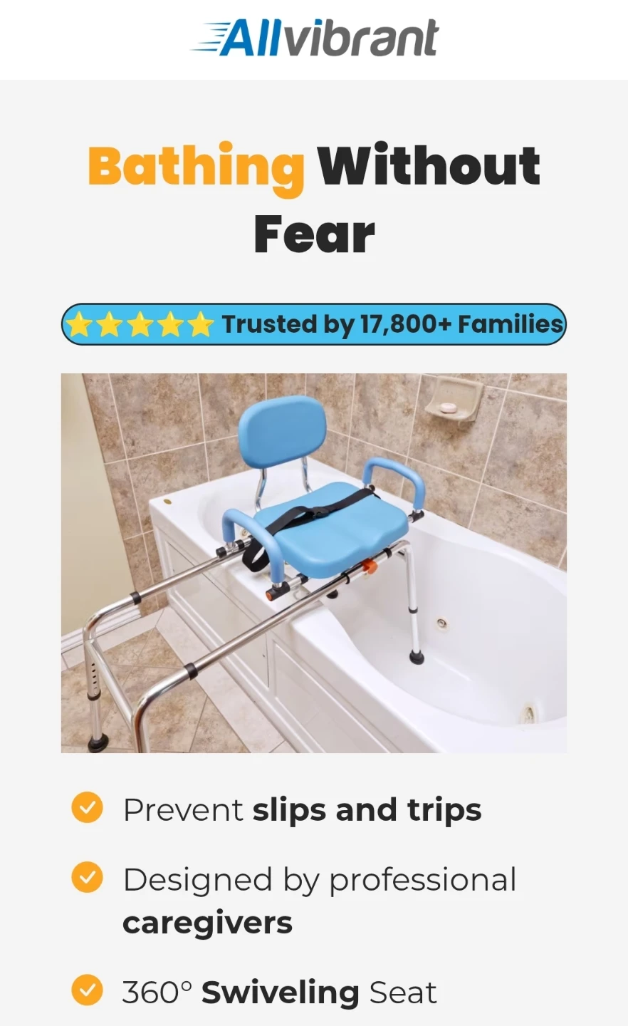 AllVibrant Sliding Transfer Bath Bench - photo 3