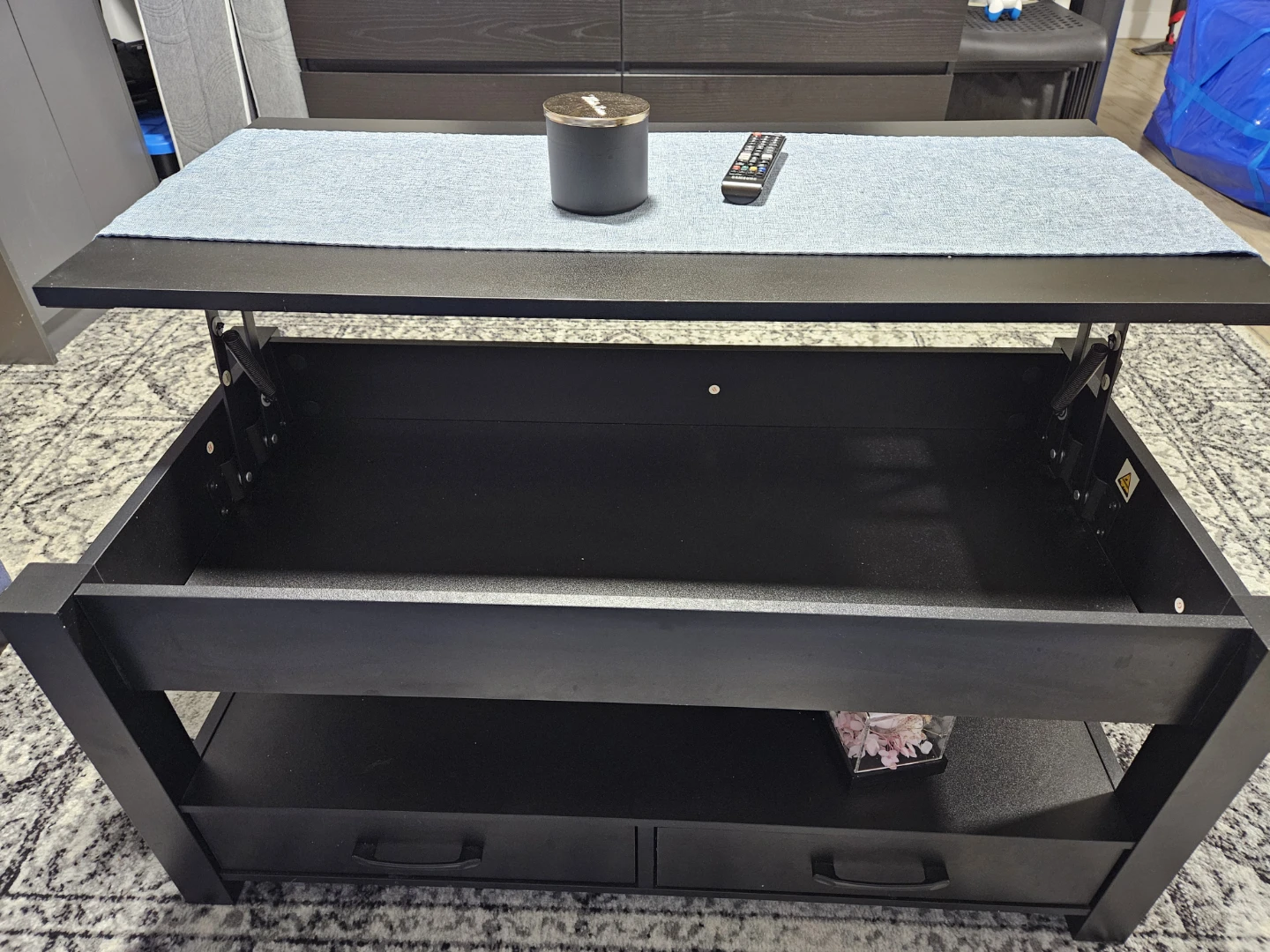 Black Lift Top Coffee Table with Storage