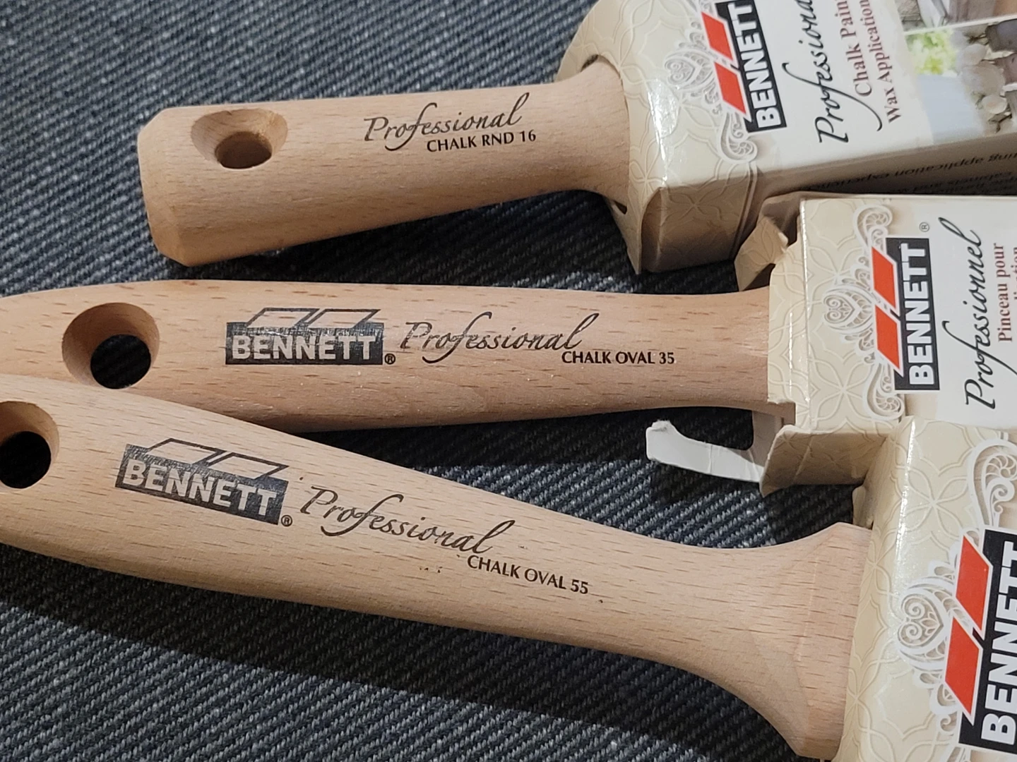 Bennett Professional Chalk Paint & Wax Brushes (3 Sizes)