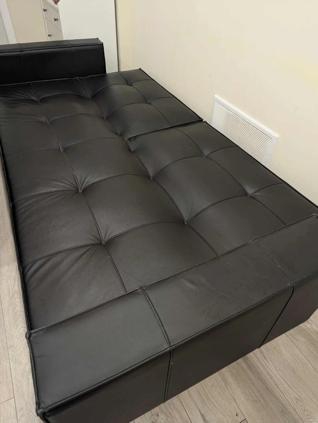 Black Faux Leather Futon Sofa Bed - photo 3