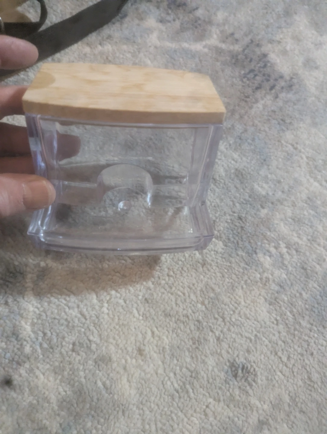 Clear Plastic Container with Wooden Lid