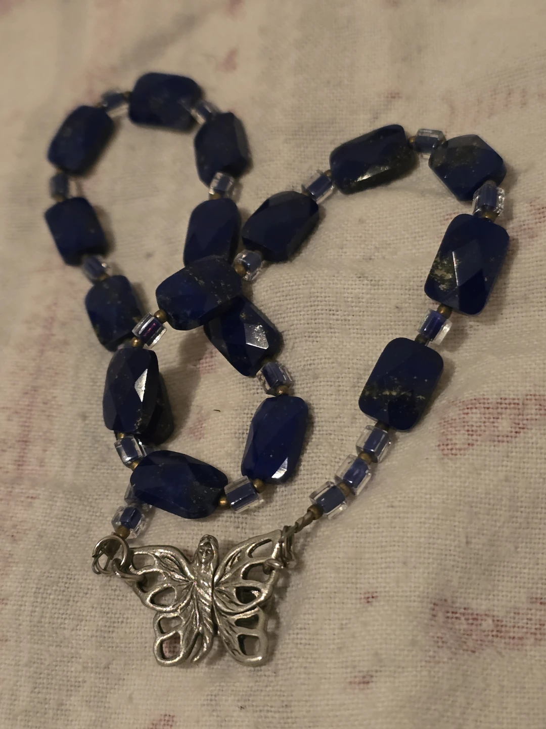 Lapis Lazuli  necklace with Butterfly Clasp plus 3 - photo 2