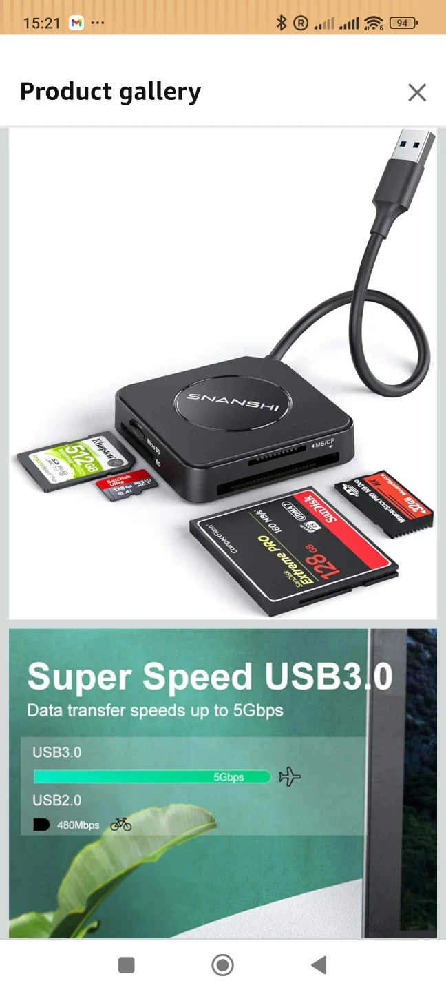 SNANSHI USB 3.0 All-in-One Card Reader