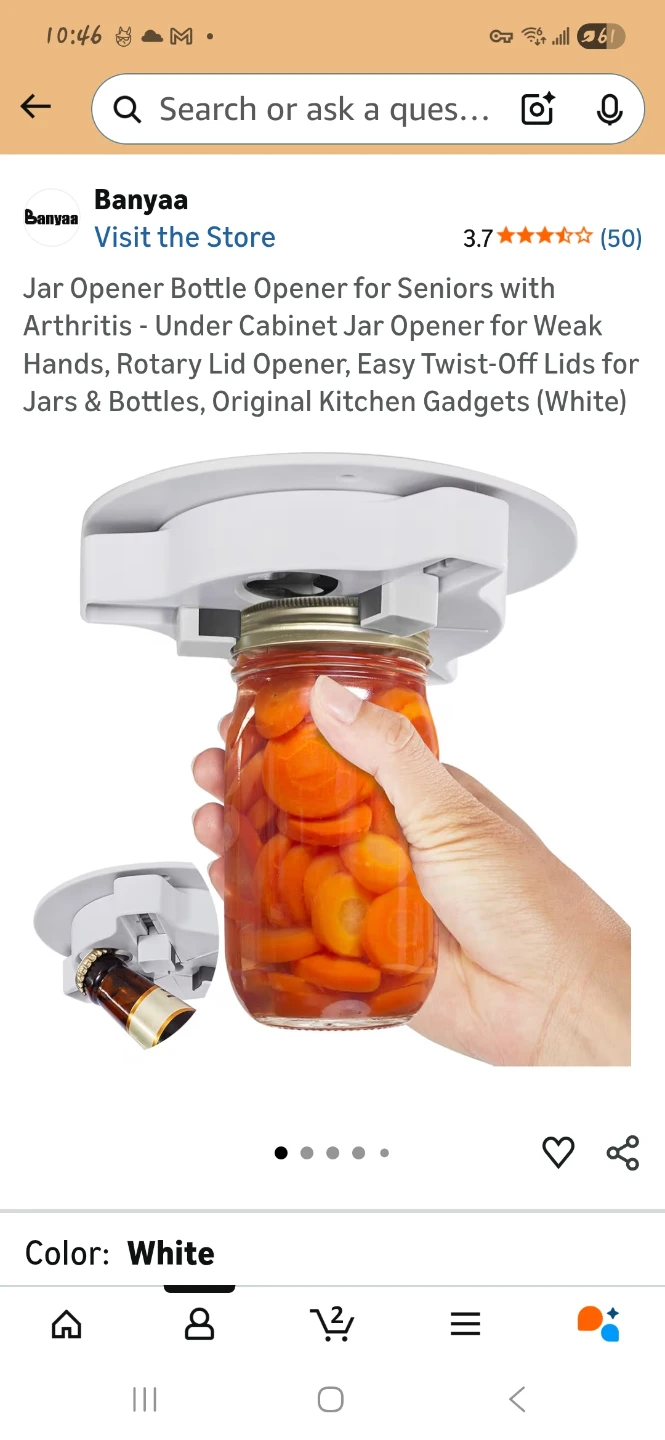 Under Cabinet Jar Opener Bottle Opener - White