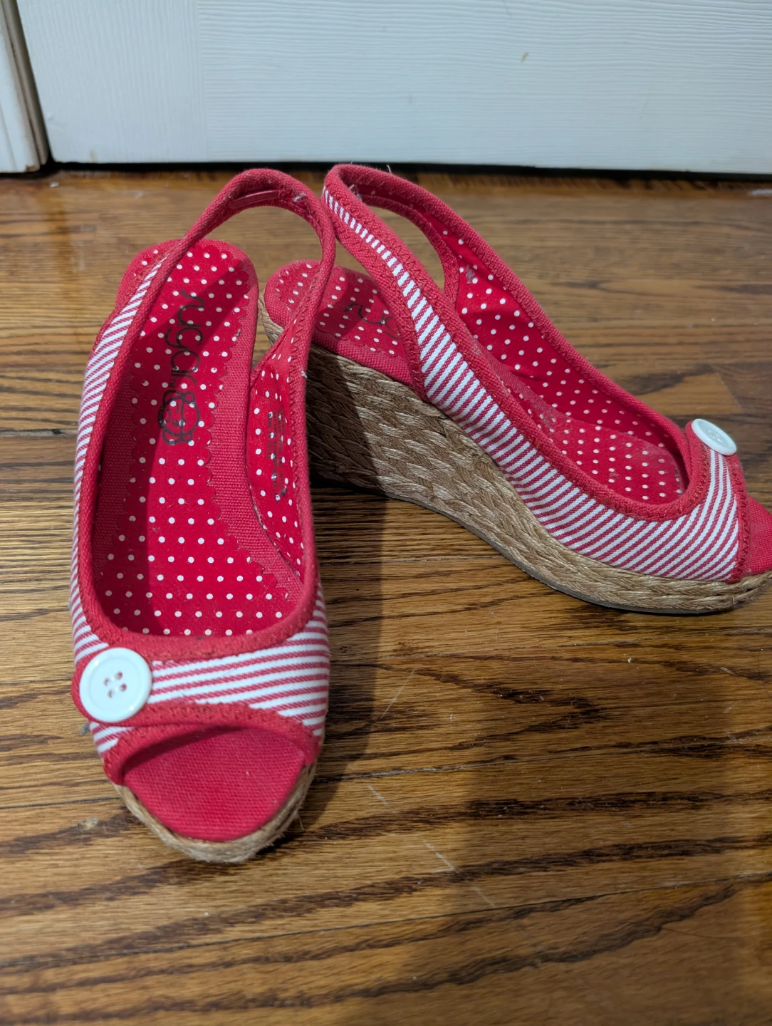 Striped Wedge Sandals - photo 2