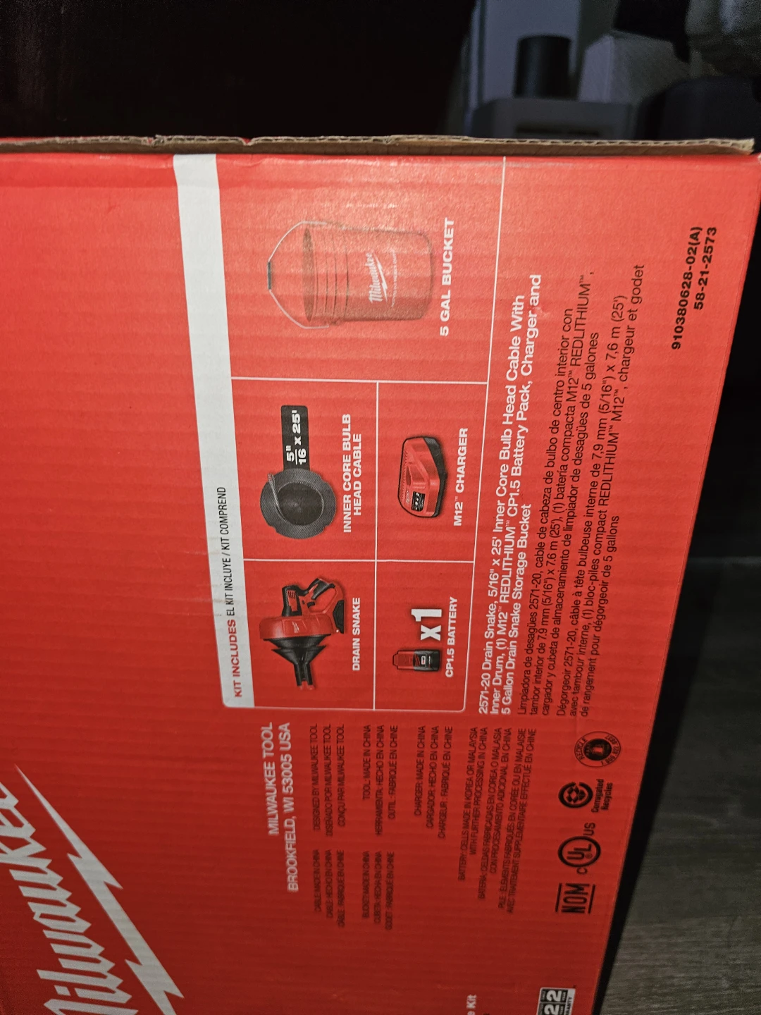 Milwaukee M12 Drain Snake Kit with 5 Ah Battery and Charger