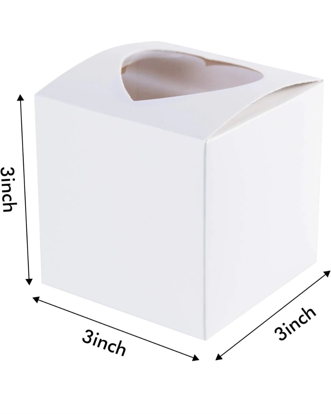 White Cupcake Boxes with Heart Window (Set of 3) - photo 2