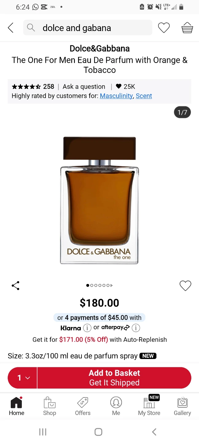 Dolce & Gabbana The One For Men Eau De Parfum 3.3oz