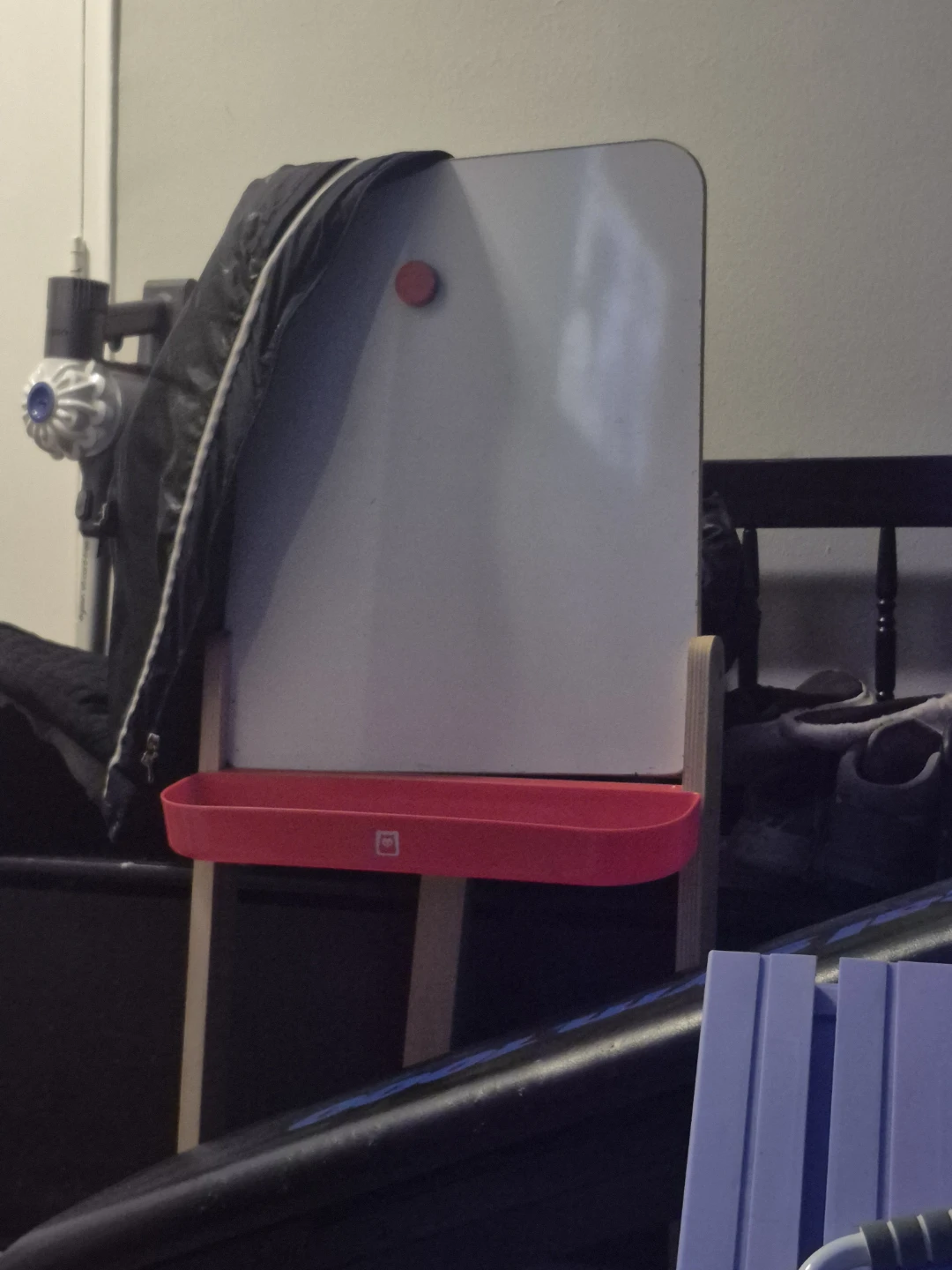White Dry Erase Easel with Red Tray