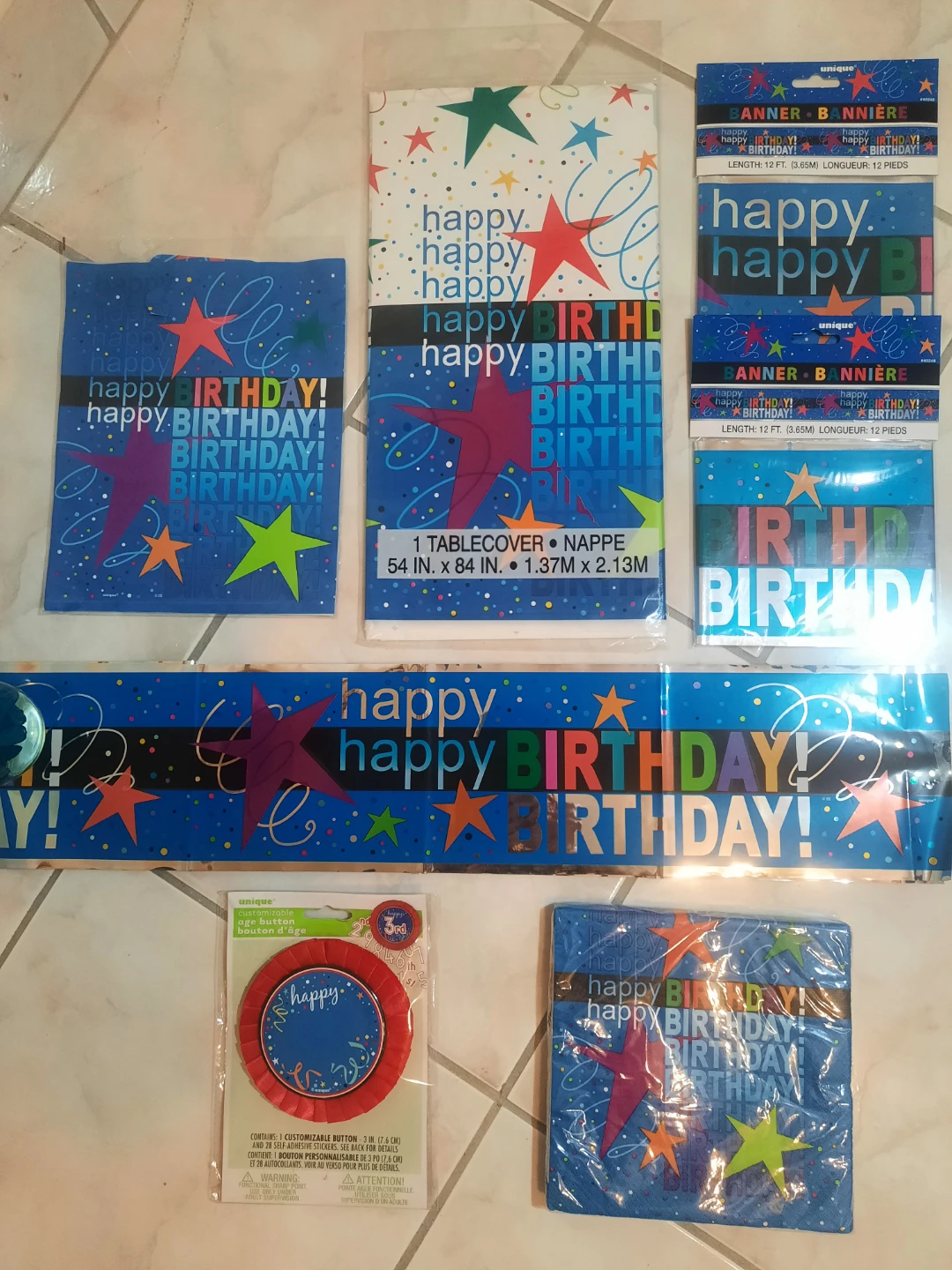 Happy Birthday Party Supplies Bundle - Blue🏆