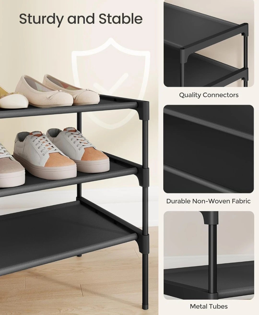 SONGMICS 3-Tier Shoe Rack - photo 4