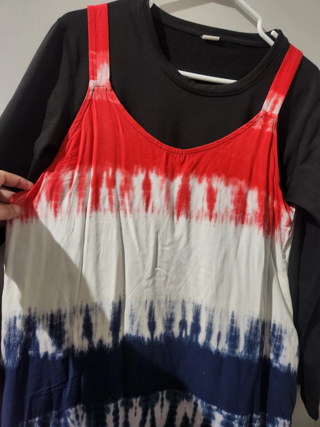 Tie-dye Tank Dress with Long Sleeve Shirt - photo 2