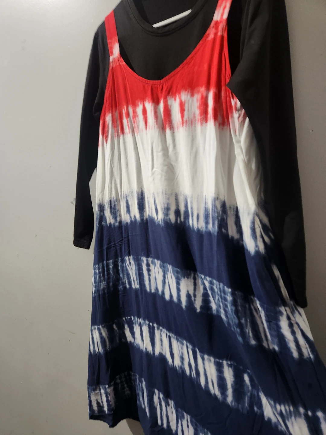 Tie-dye Tank Dress with Long Sleeve Shirt - photo 3
