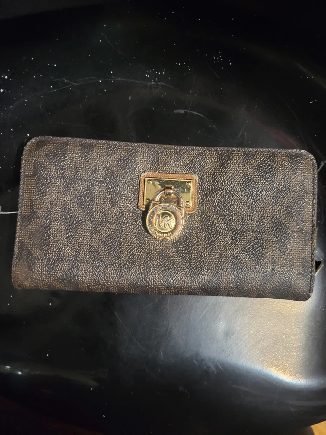 Michael Kors Brown MK Signature Zip Around Wallet