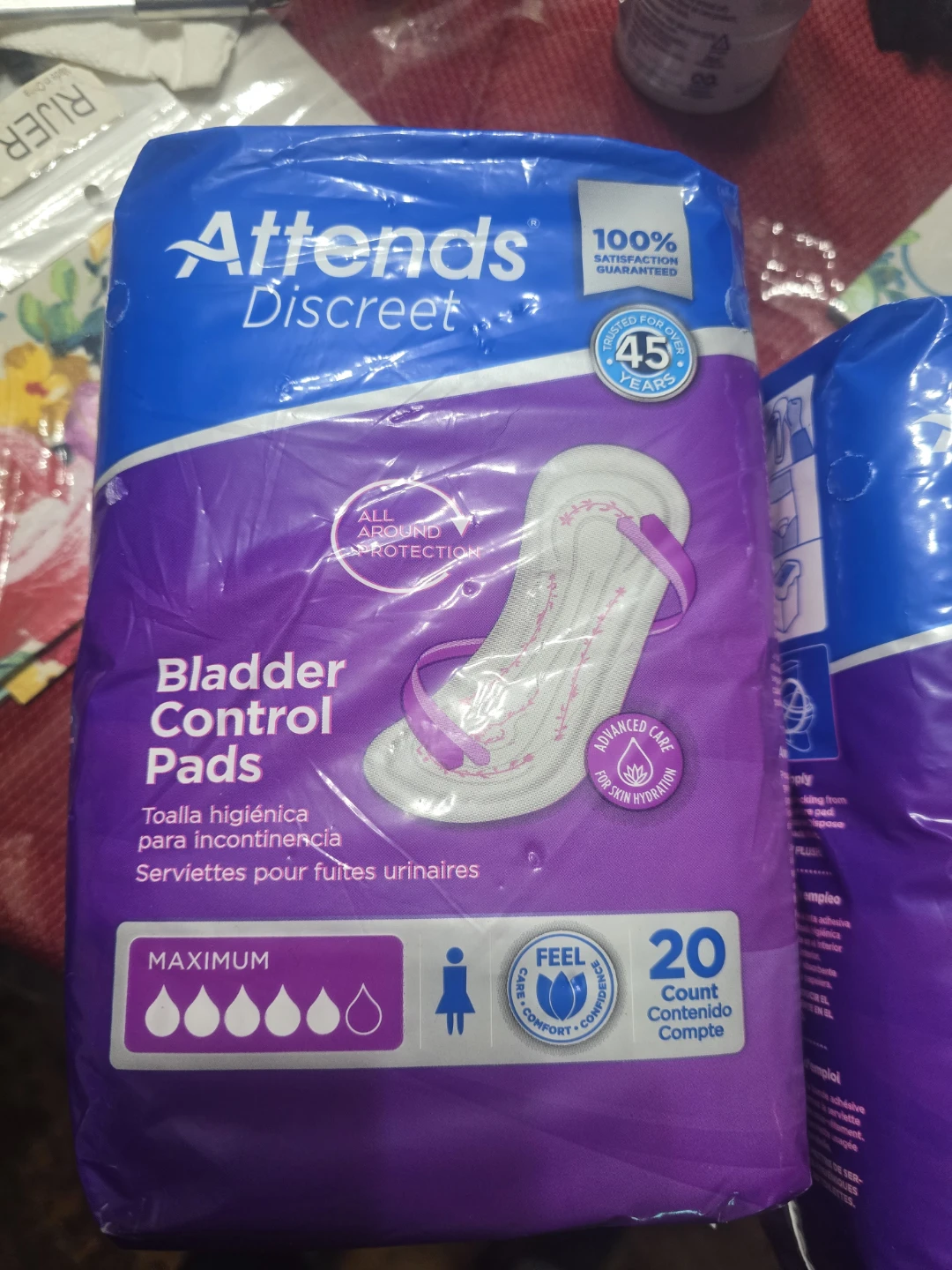 2 pack Attends Bladder Control Pads - Maximum Absorbency