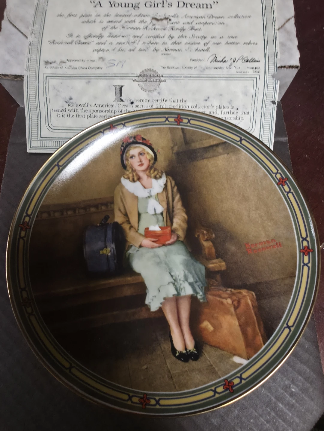 Norman Rockwell "A Young Girl's Dream" Collector Plate