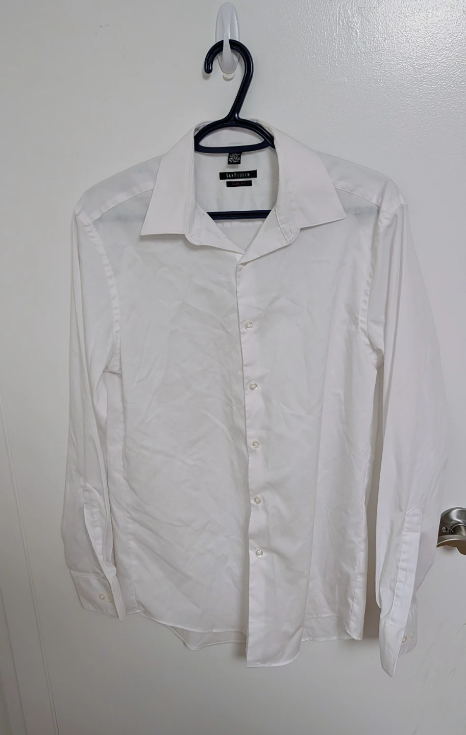 Van Heusen Men's White Slim Fit Dress Shirt -  Size 15 32/33