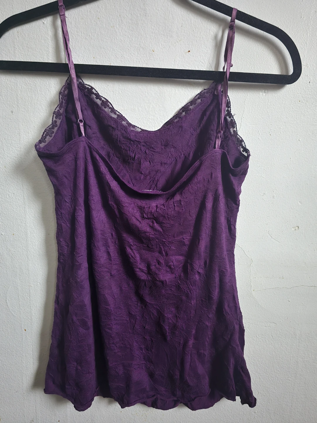 Purple Camisole Tank Top with Sequins and Lace - photo 5
