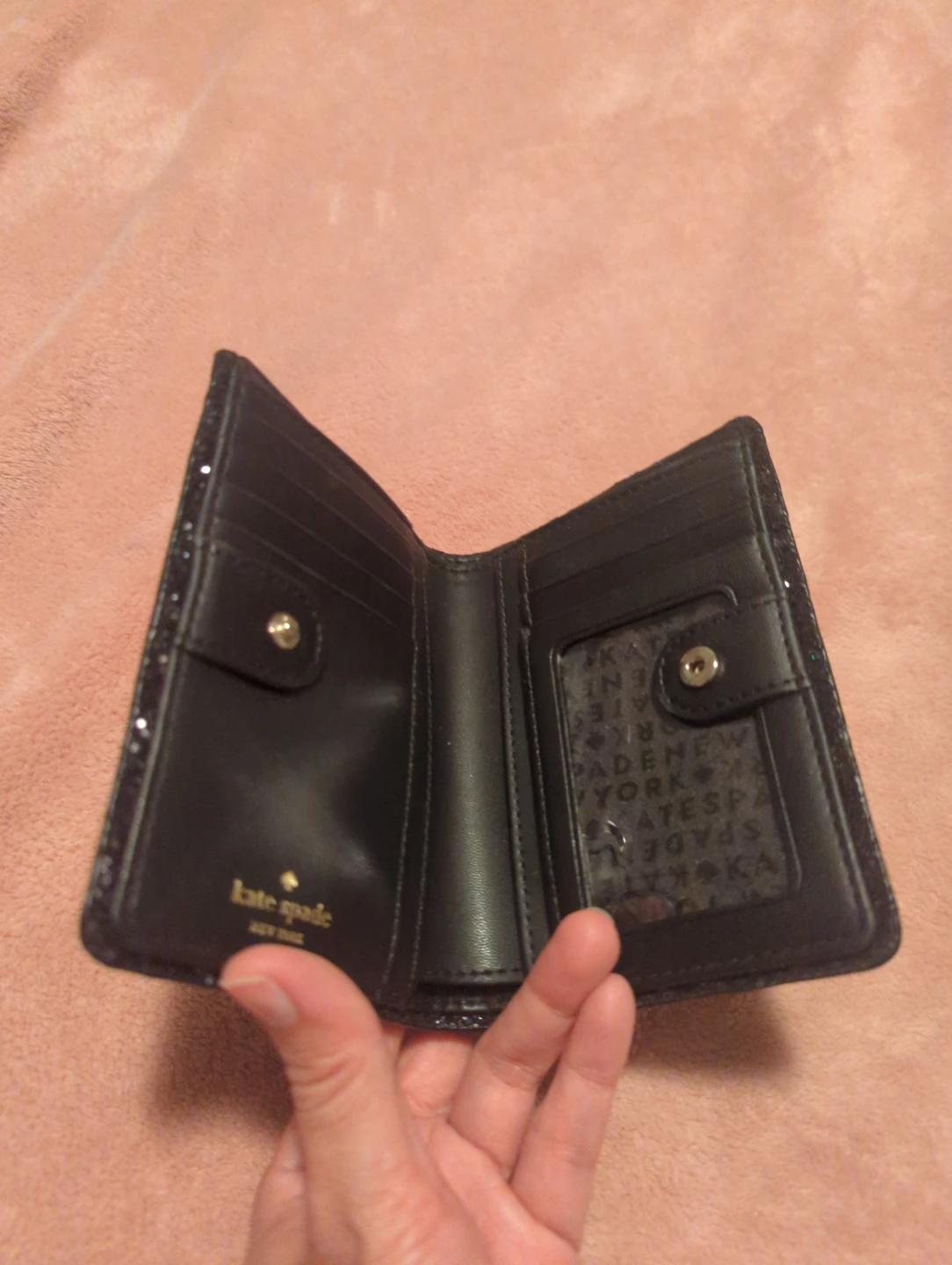 Kate Spade Black Glitter Accent Bifold Wallet - photo 3