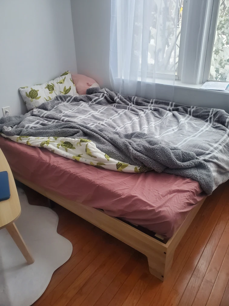 Wooden Full Bed Frame + Full Mattress - photo 2