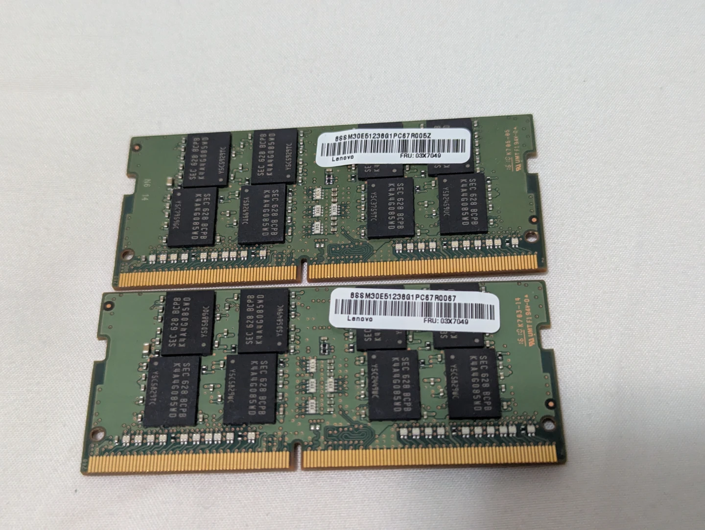 (Non working) 2x Samsung 8GB DDR4 SODIMM Laptop RAM PC4-2133P - photo 2