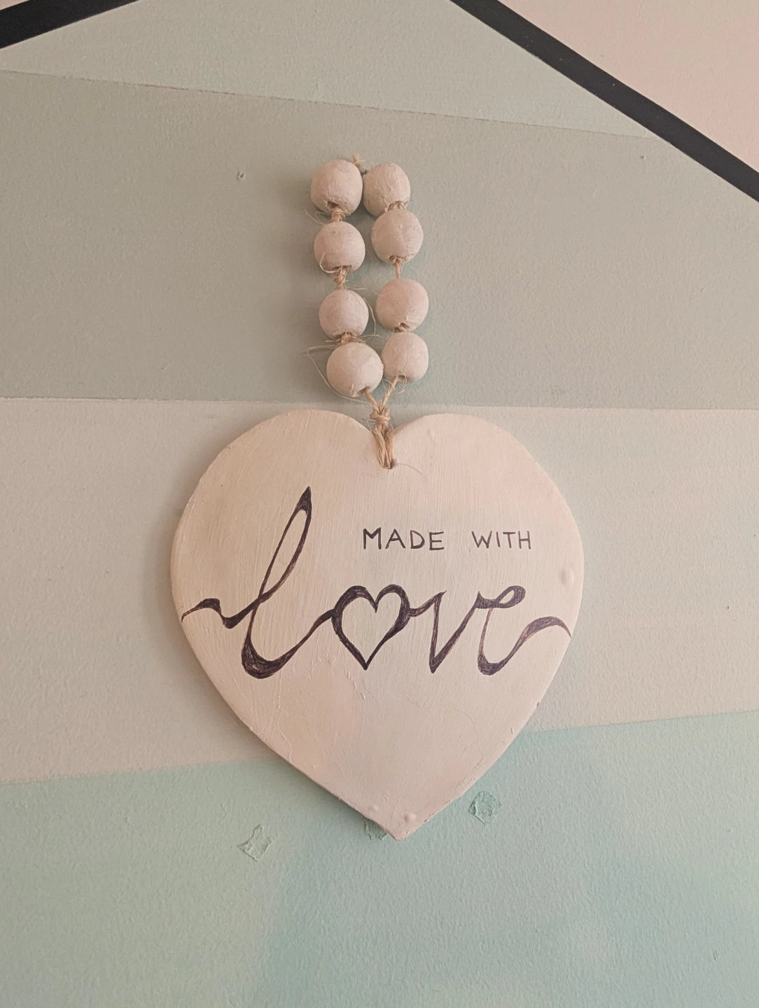 White Heart Wall Decor "Made With Love"