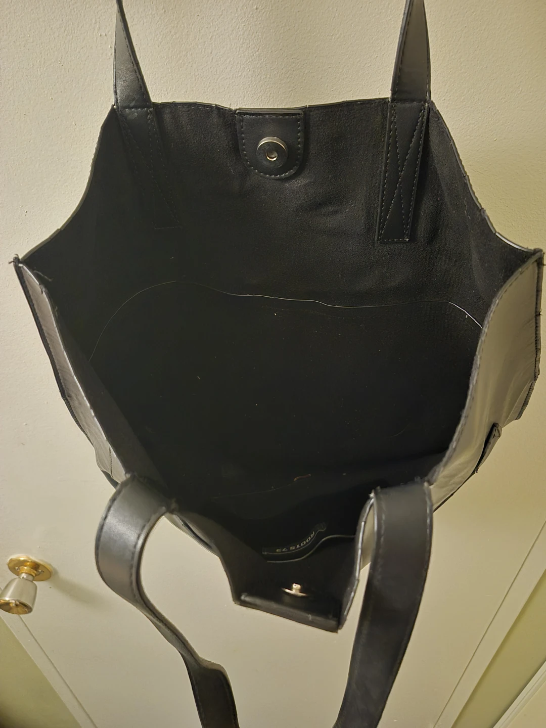 Black Faux Leather Tote Bag - photo 2