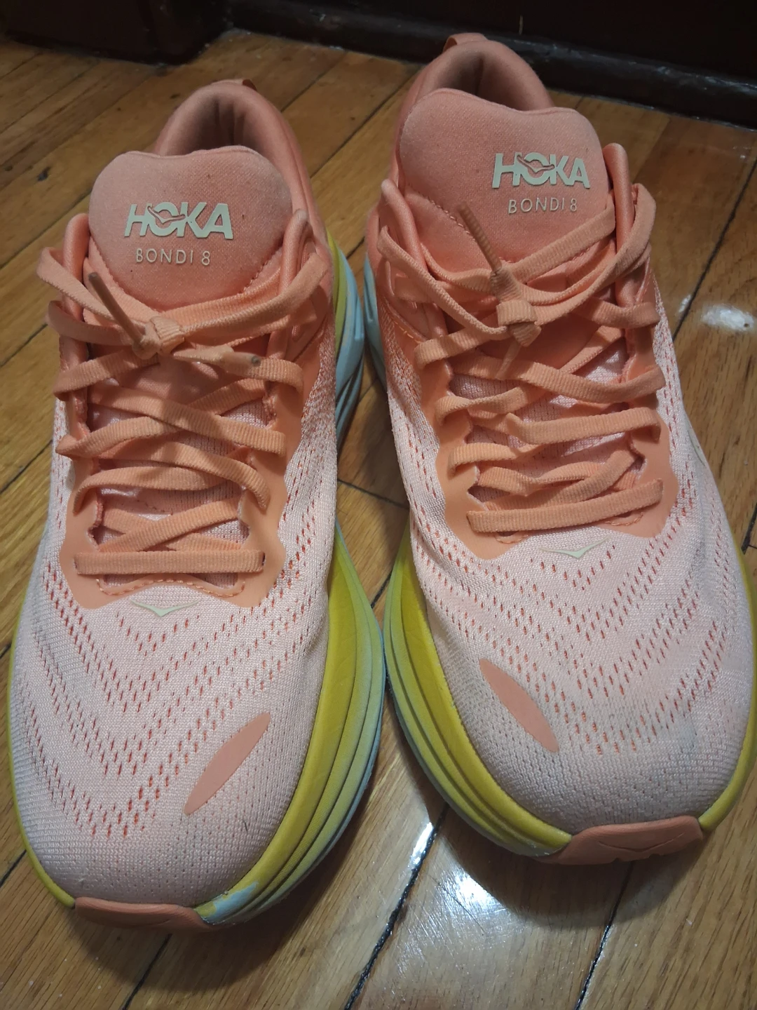 Hoka Bondi 8 Running Shoes Peach/Yellow/Blue - photo 2
