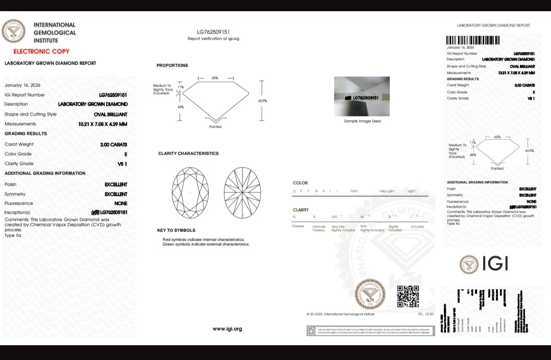 Oval Lab Grown Diamond Engagement Ring (IGI Certified) - photo 4