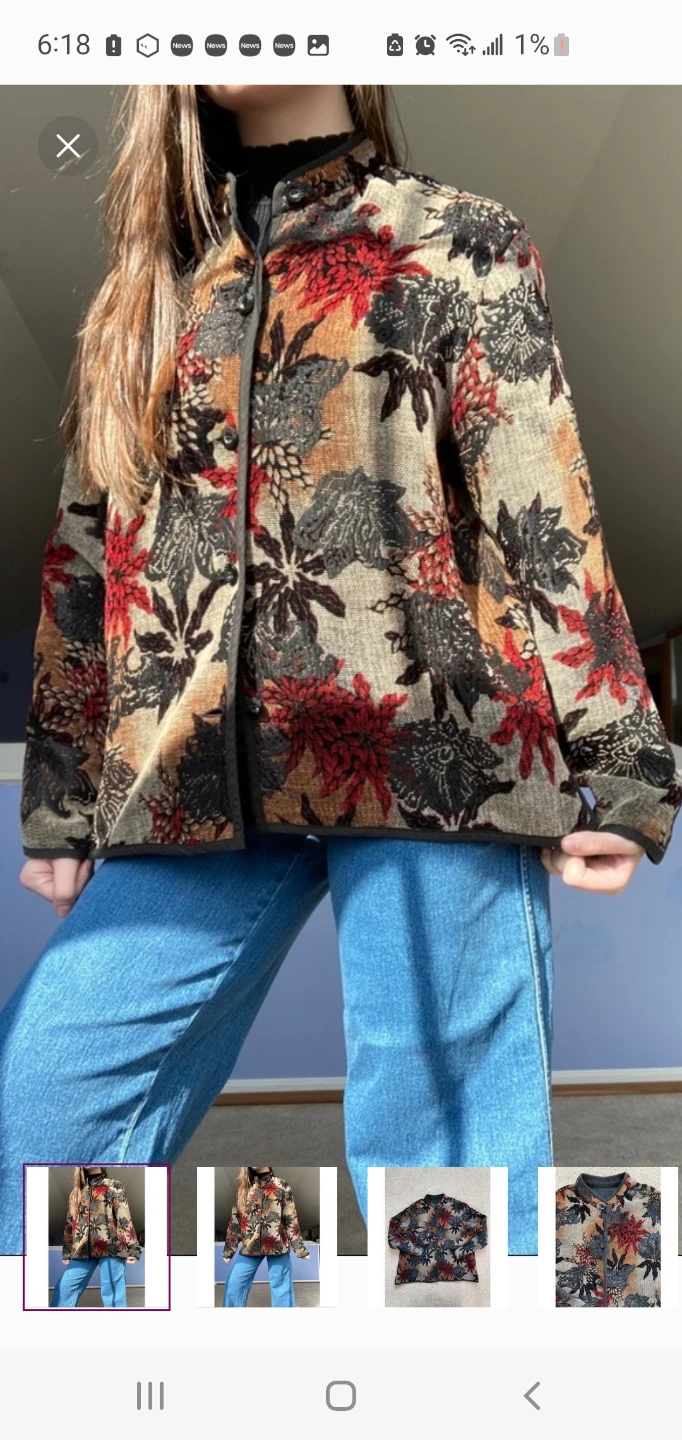 Women's Tapestry Floral Print Jacket - photo 2