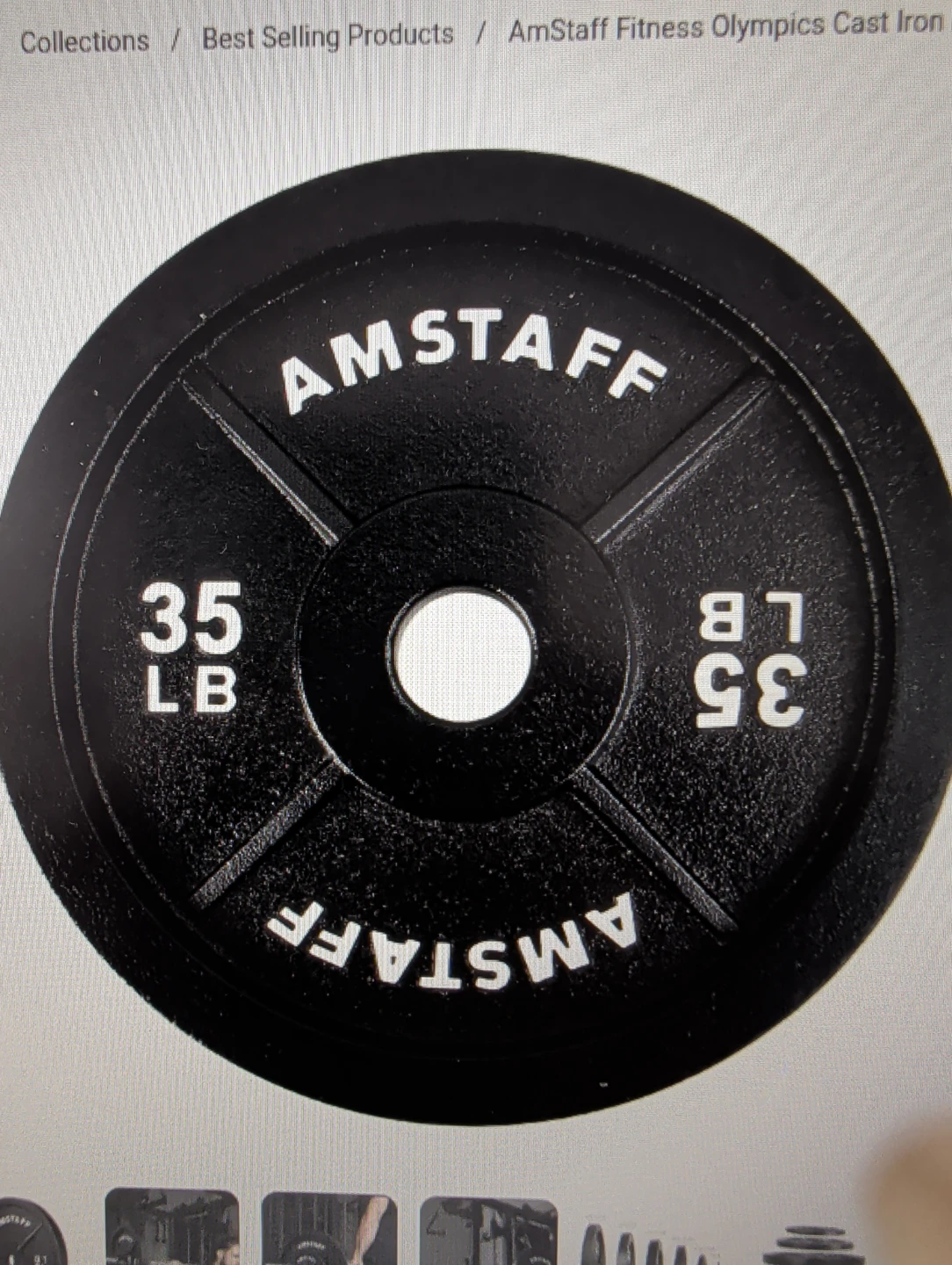2 x AmStaff 35 LB Olympic Cast Iron Weight Plate