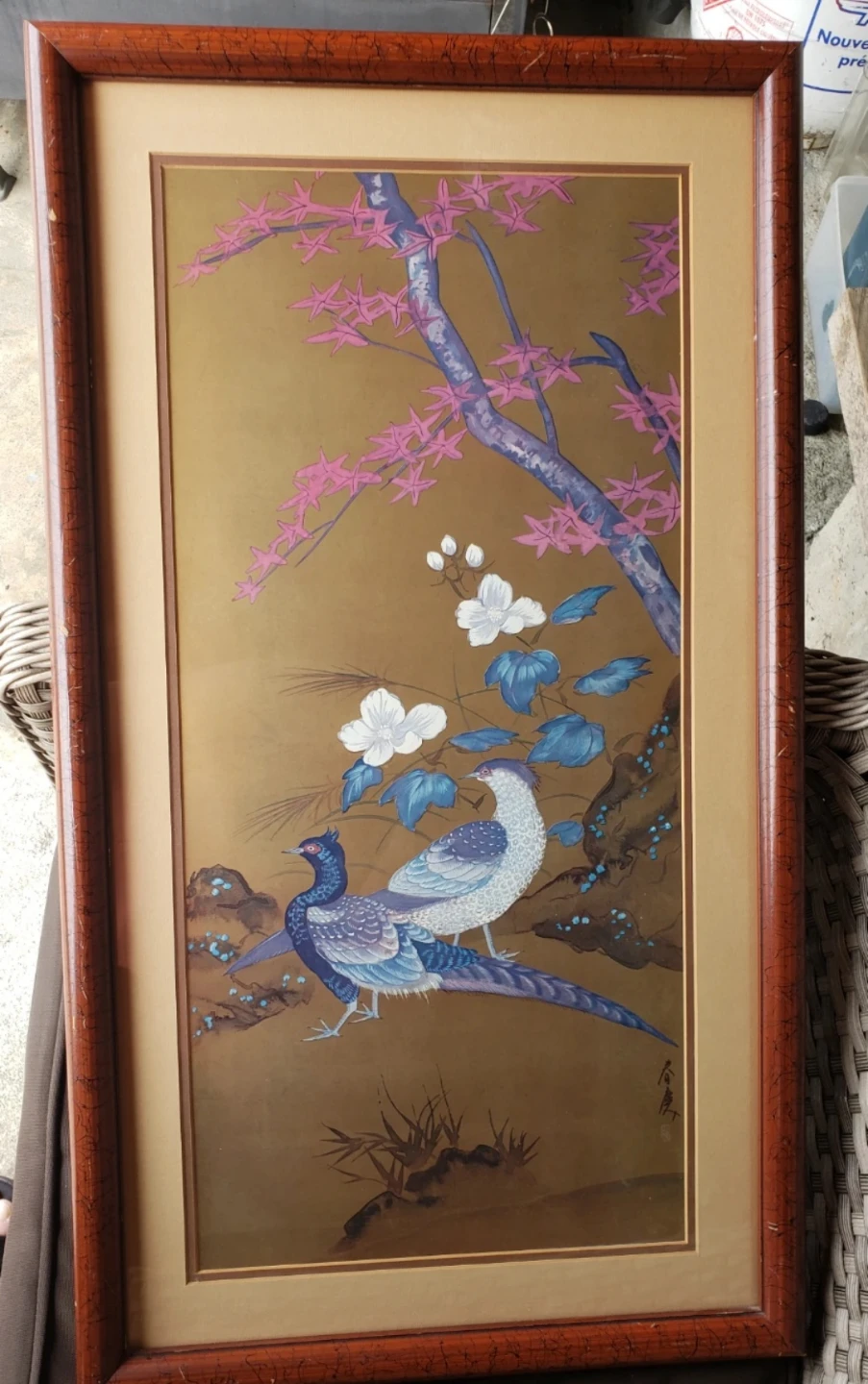 2 Asian Art Print - Birds and Flowers