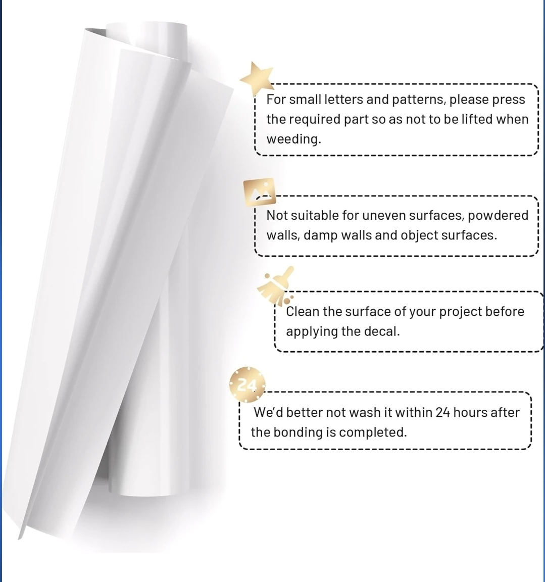 White Permanent Adhesive Vinyl Roll - 12" x 40 FT - photo 4