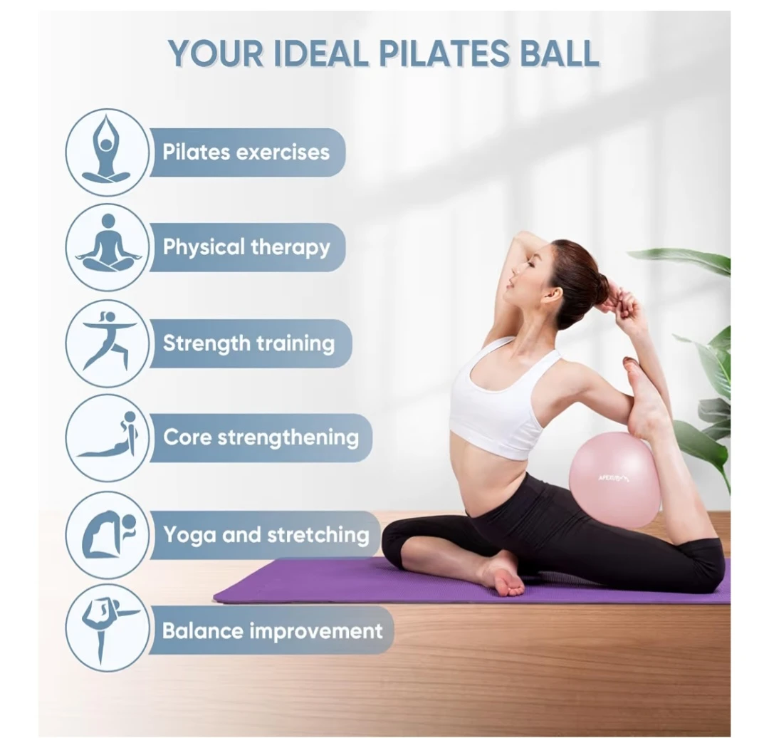 APEXUP Pilates Ball, 9 Inch Small Exercise Ball - photo 5