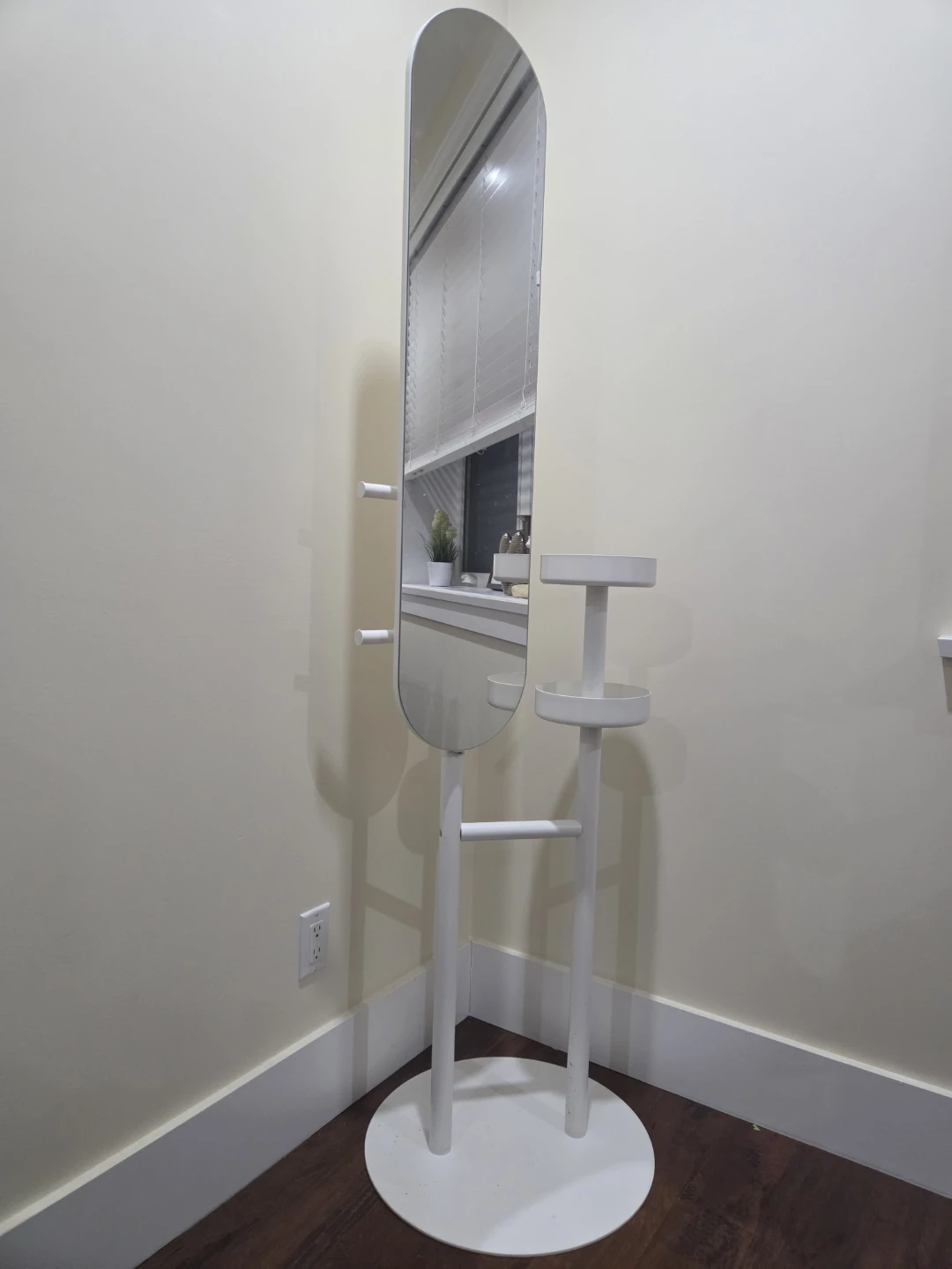 Ikea White Full Length Mirror with Storage Stand