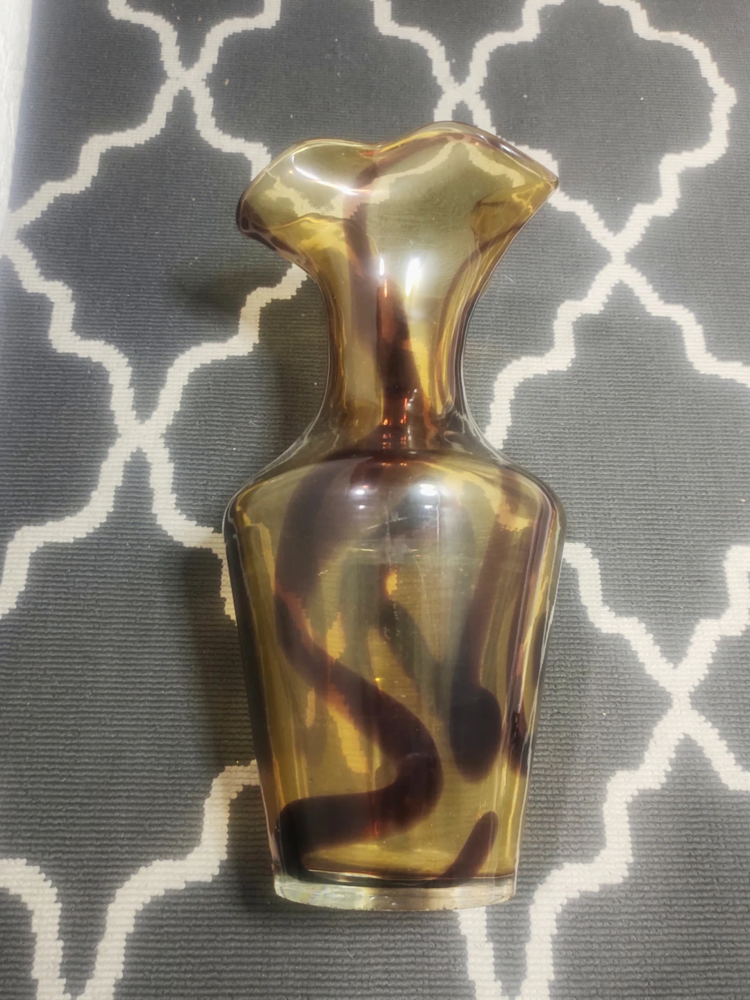 Amber Swirl Glass Vase 🧡 - photo 2
