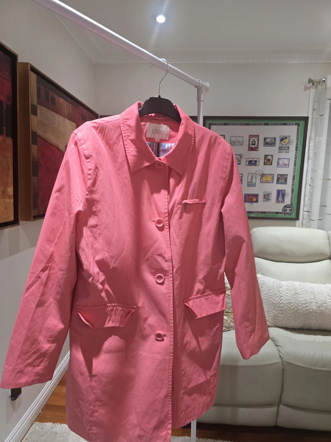 Cleo Women's Pink Trench Coat