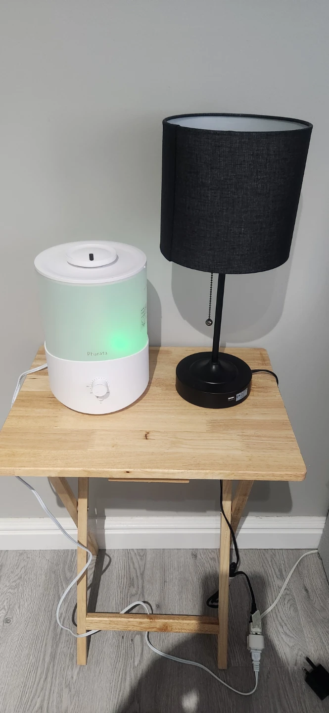 Pharata Humidifier, lamp, side table bundle
