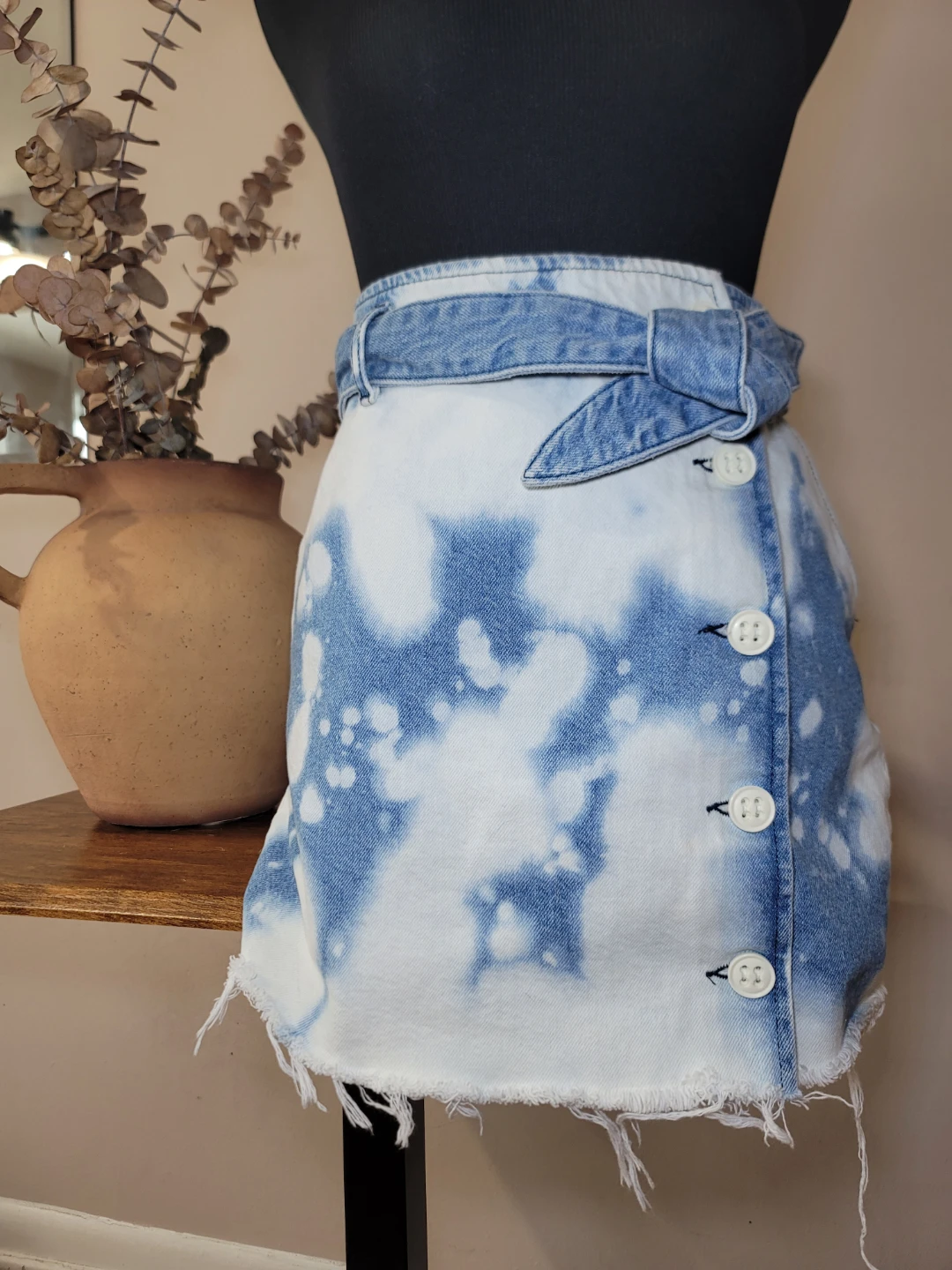 BDG Urban Outfitters Polly Cloud Bleached Mini Skirt Cotton