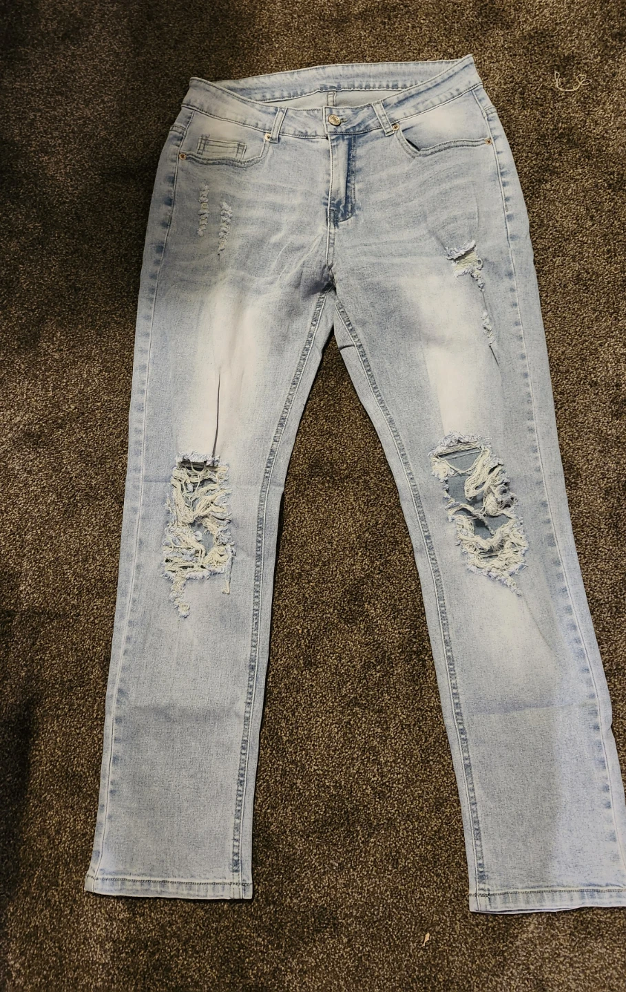 Light Wash Distressed Denim Jeans