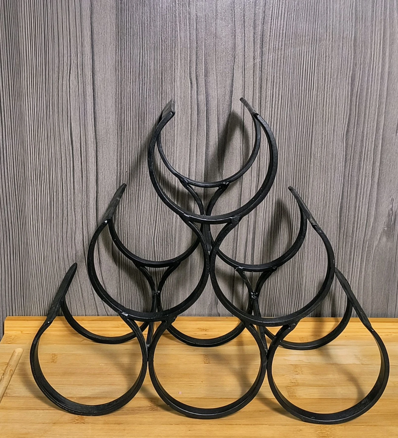 Black Metal Wine Rack (Holds 6 Bottles) - photo 4