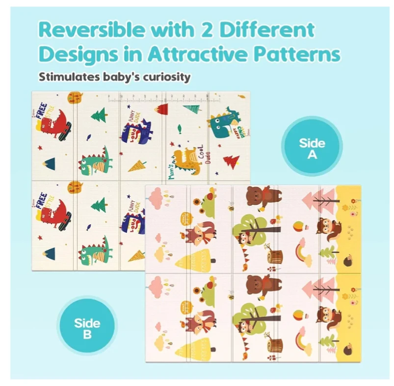 Reversible Baby Play Mat - Attractive Patterns - photo 3
