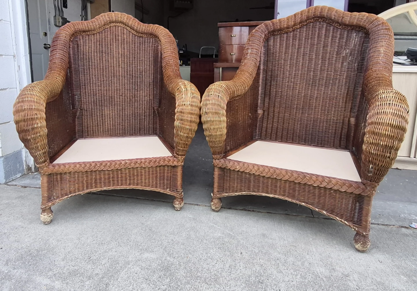 Wicker Armchairs (Pair)