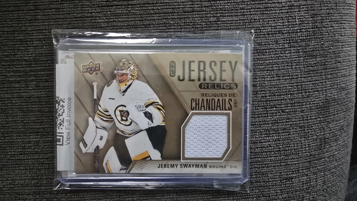Upper Deck Jeremy Swayman Jersey Relics Card