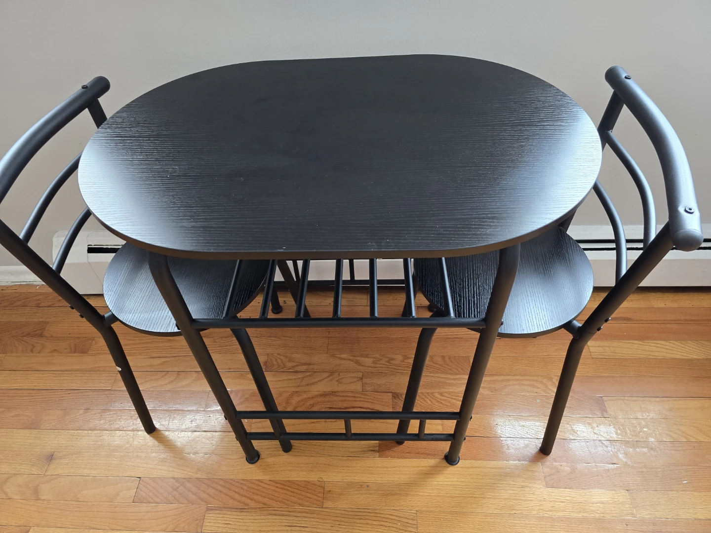Black Dining Set with Table and 2 Chairs