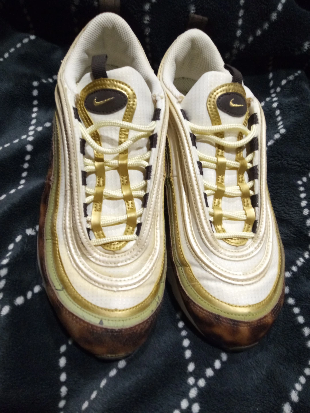 Nike Air Max 97 Gold & White Sneakers