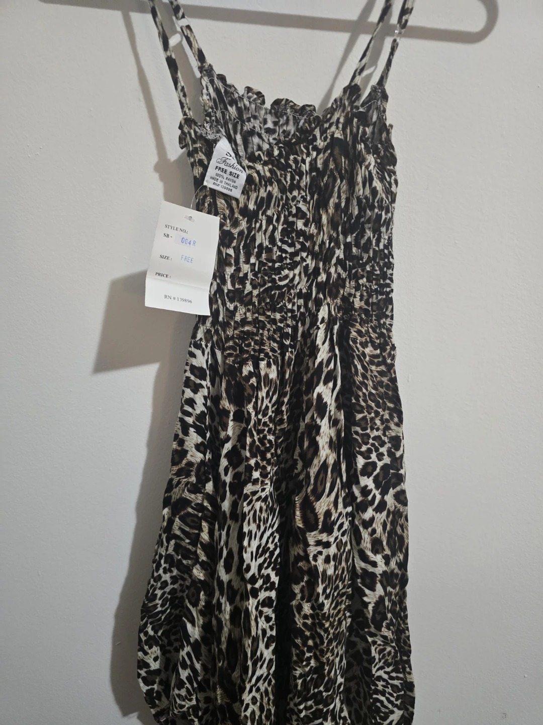 Women's Leopard Print Smocked Sundress - photo 4