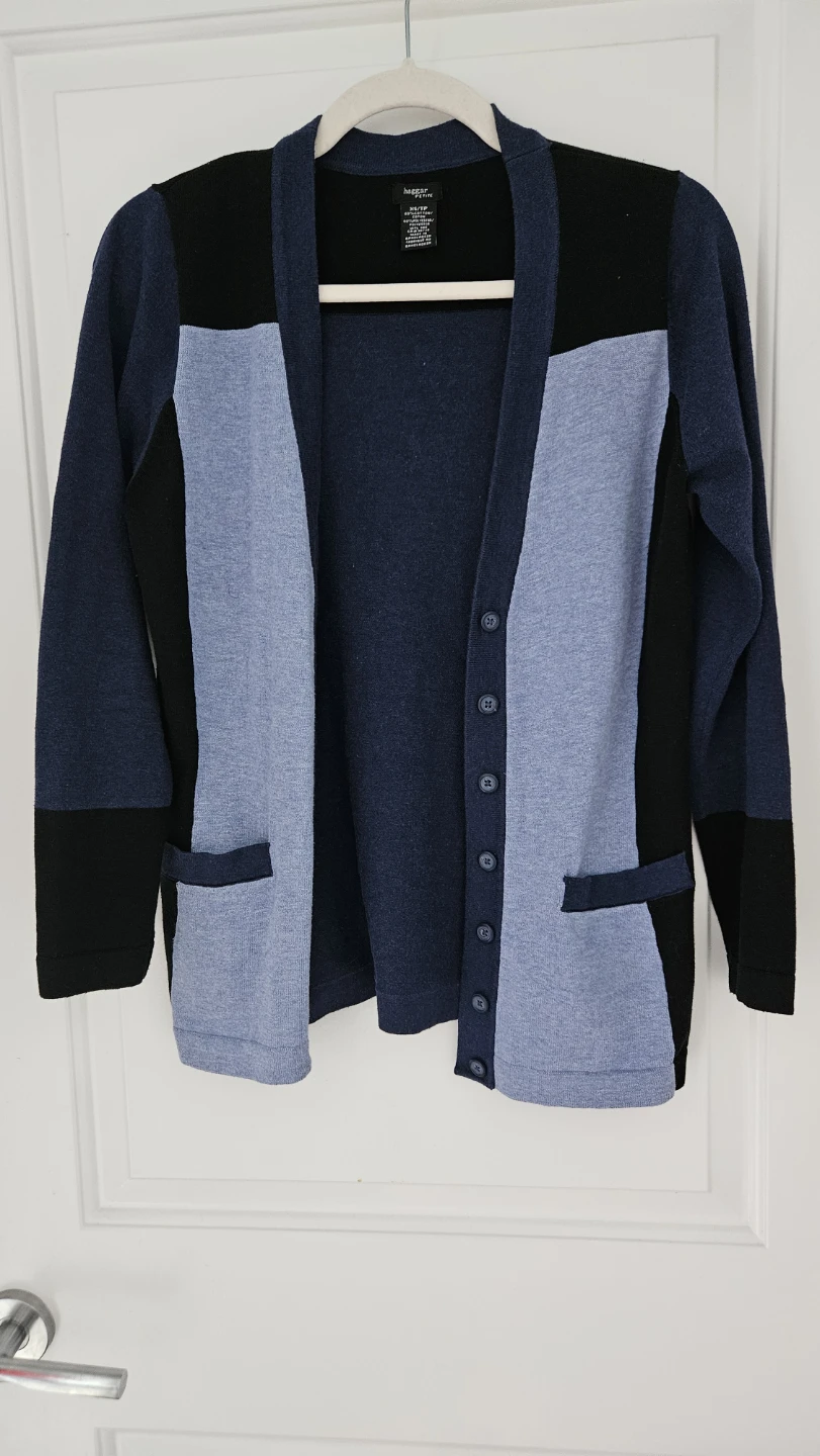 Haggard Petite Colour Block Cardigan, Size XS (also fits Size)